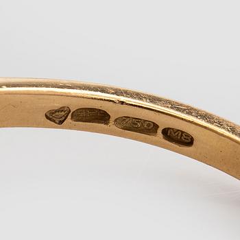 Rings, 2 pcs, faceted sapphire, brilliant- and 8/8-cut diamonds, 18K gold.