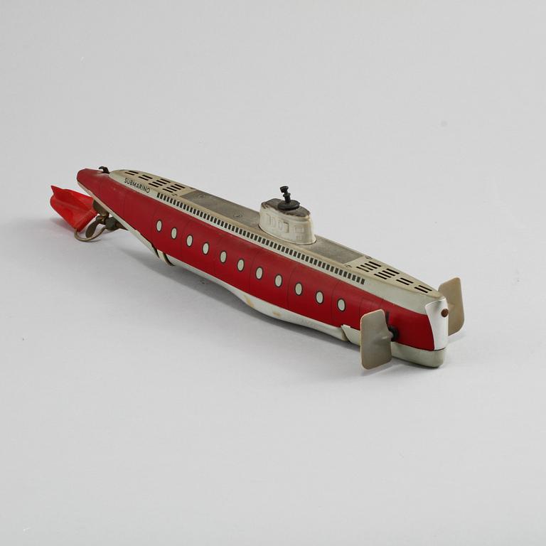 LEKSAKSUBÅT, "SUBMARINO No 3007", Schuco, Tyskland, 1900-talets mitt.