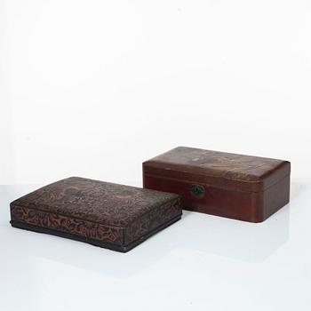 Two Japanse lacquer boxes, circa 1900.