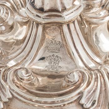 Waterhouse, Hodson & Co, ljusstakar, ett par, sterlingsilver, Sheffield 1832.