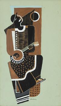 Nils Wedel, gouache, signed.