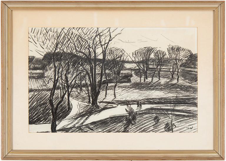 KARL NORDSTRÖM, kolteckningar, ett par, monogramsignerade. En otydligt daterad 1918?.