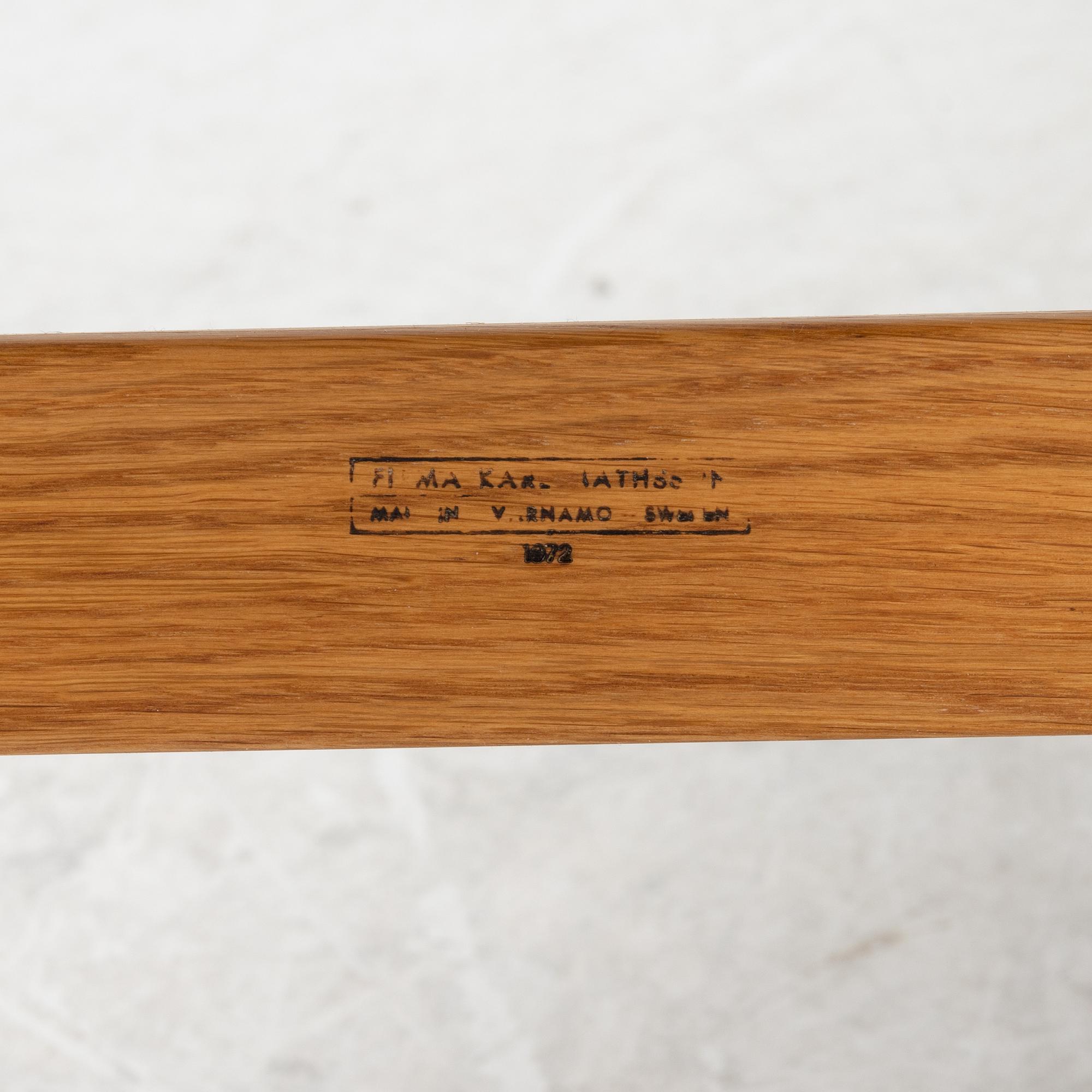 Bruno Mathsson, fåtölj, "Eva Hög", Firma Karl Mathsson, Värnamo, 1972.