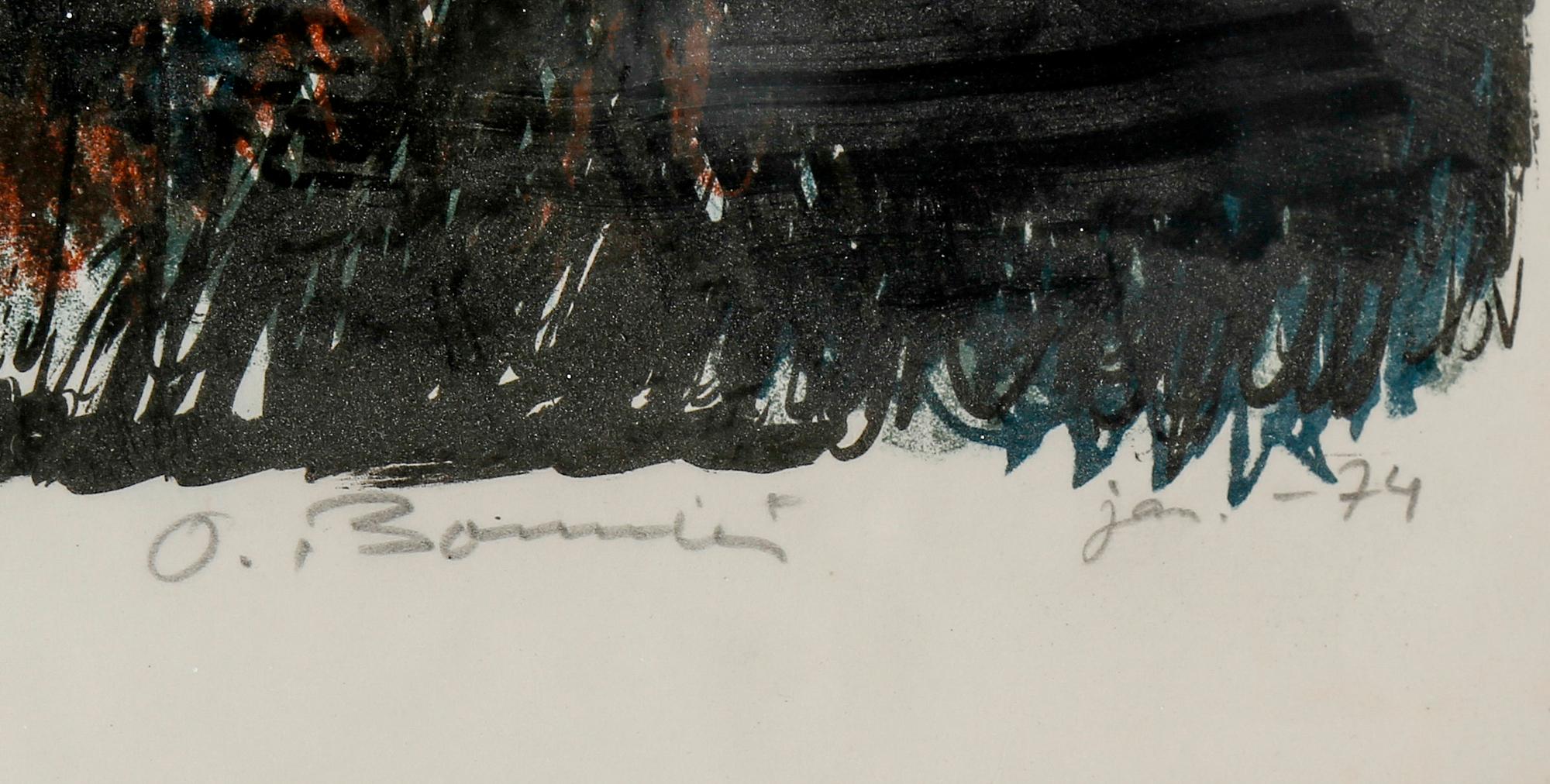 OLLE BONNIÉR, färglitografi, signerad, daterad jan -74 och numrerad 41/50.