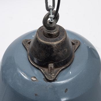An industrial enamel celing light, second half of the 20th century.