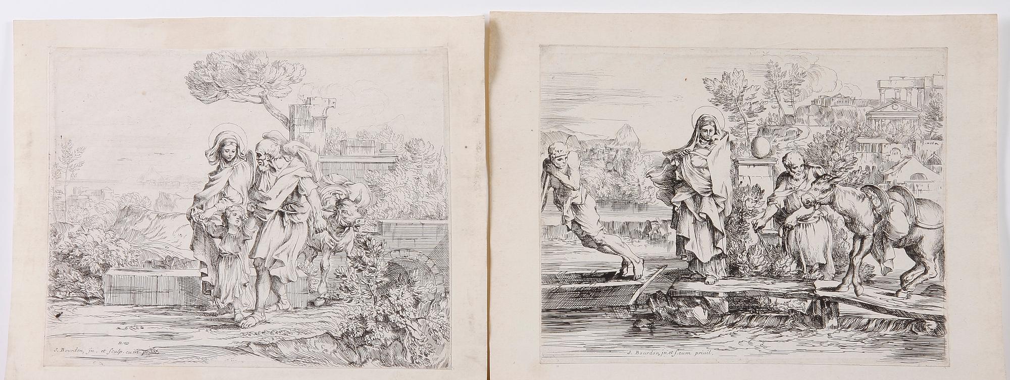 KOPPARSTICK ,33 st, bla efter J. Bourdon, 1700-1800-tal.