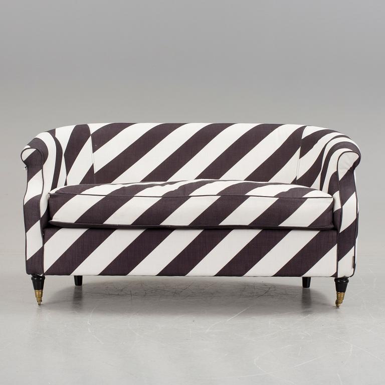 A black and white striped sofa by Rosenhof Art Factory, 21st century.