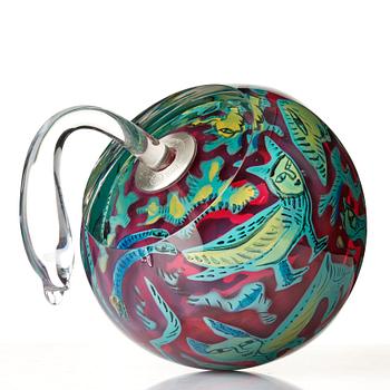Ulrica Hydman-Vallien, a unique "Kabale" glass sculpture/ vase, Kosta Boda, Sweden 1987.