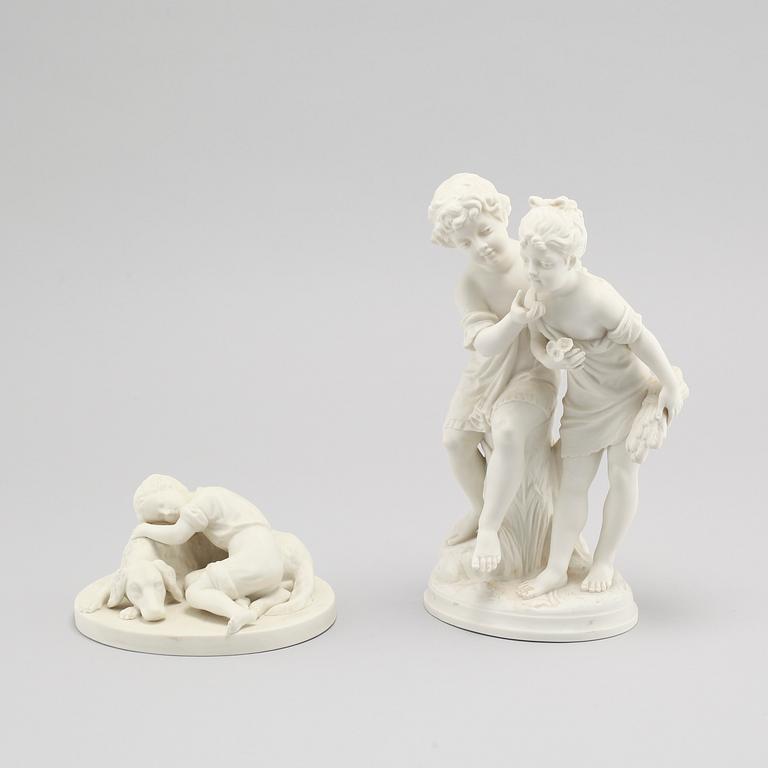 Two parian ware figurines byGustafsberg, dated 1903 and 1923.