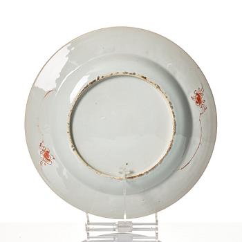 An imari verte dish and plate, Qing dynasty, early 18th Century.