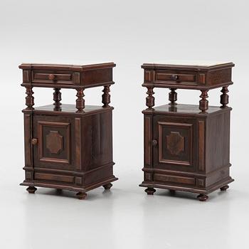 A pair of bedside tables, late 19th century.