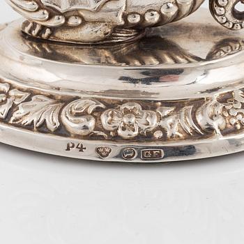 Gustaf Folcker, saltkar, silver, empire, Stockholm, 1845.