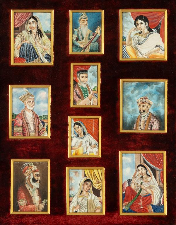 A group of miniature paintings, Northern India, Delhi, circa 1870.