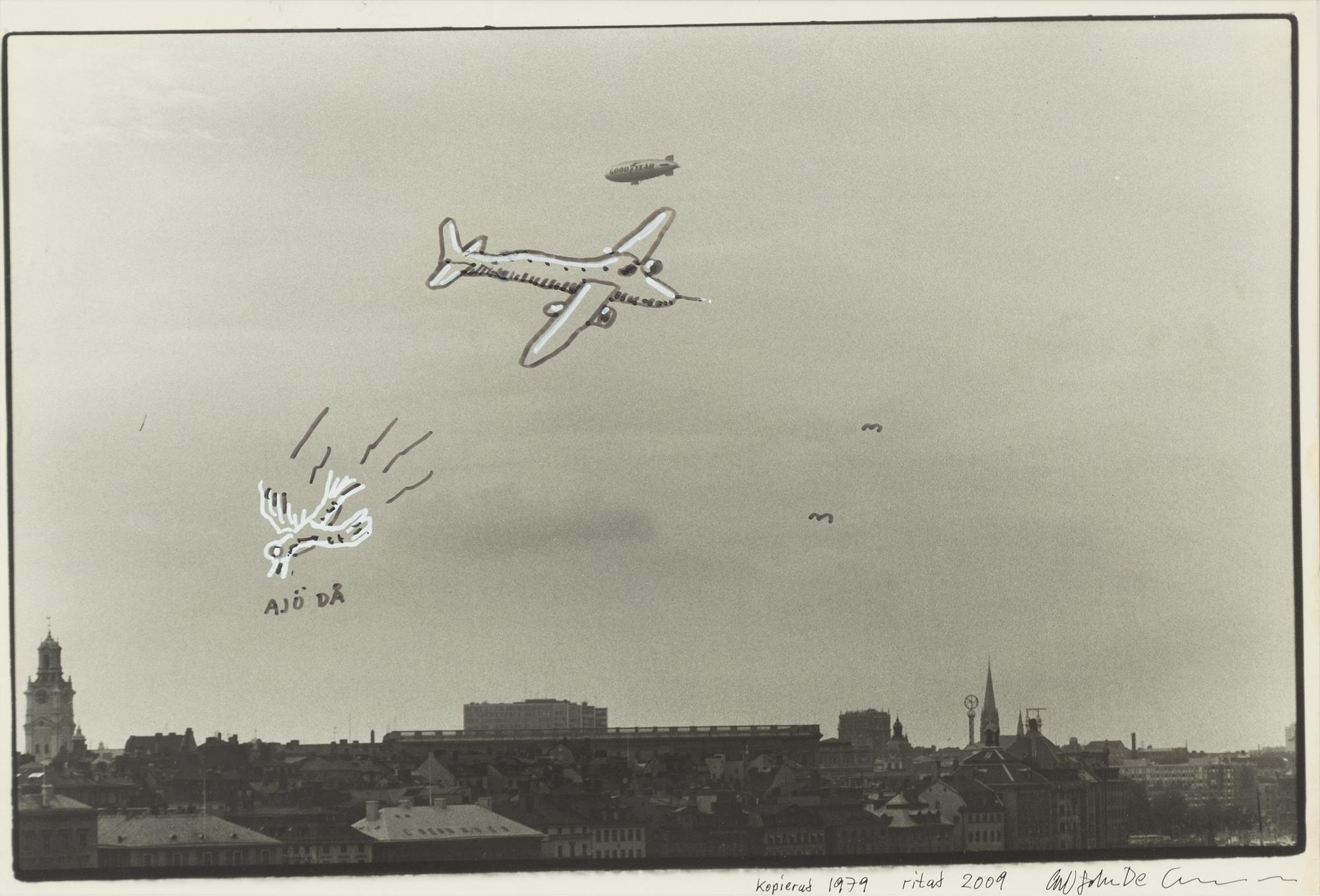 Carl Johan De Geer, fotografi med kolorering, signerat.