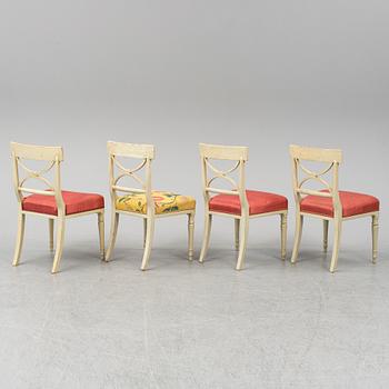 Four early 19th Century late Gustavian chairs.