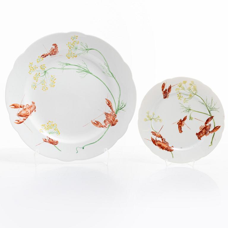 An eleven-piece crayfish service, early 20th century.