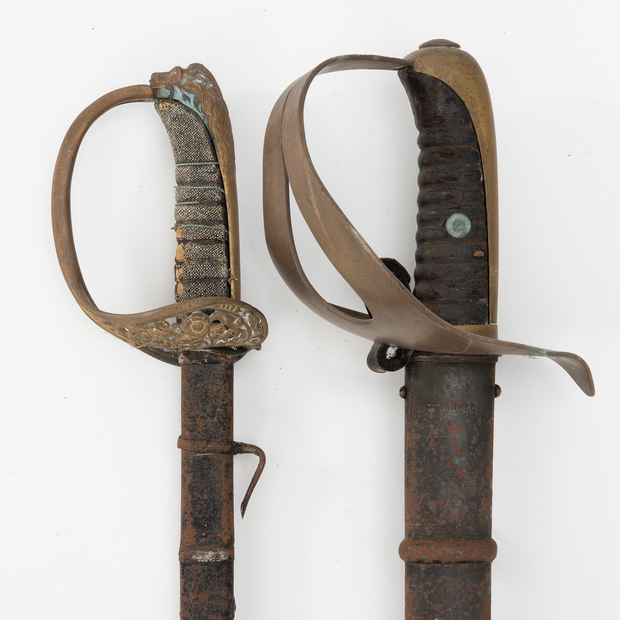 Two Swedish sabres 19th century.
