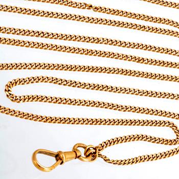 An 18K gold watch chain.