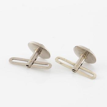 Skjortknappar, ett par, 18K vitguld och briljantslipade diamanter.