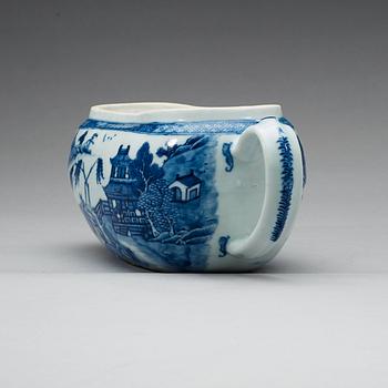 A blue and white bourdalou, Qing dynasty, Qianlong (1736-95).