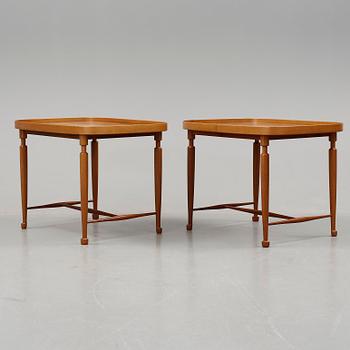 Josef Frank, a pair of mahogany side tables, Svenskt Tenn, model 974, post 1985.