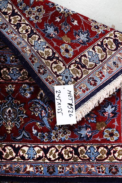 A rug, Esfahan, silk warp and part silk pile, ca 245 x 155 cm.