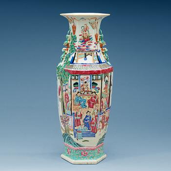 A Canton famille rose vase, 19th Century.