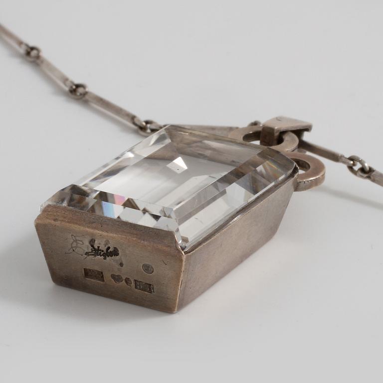 ATELJÉ STIGBERT, Stockholm, 1944, a facet cut rock crystal pendant.