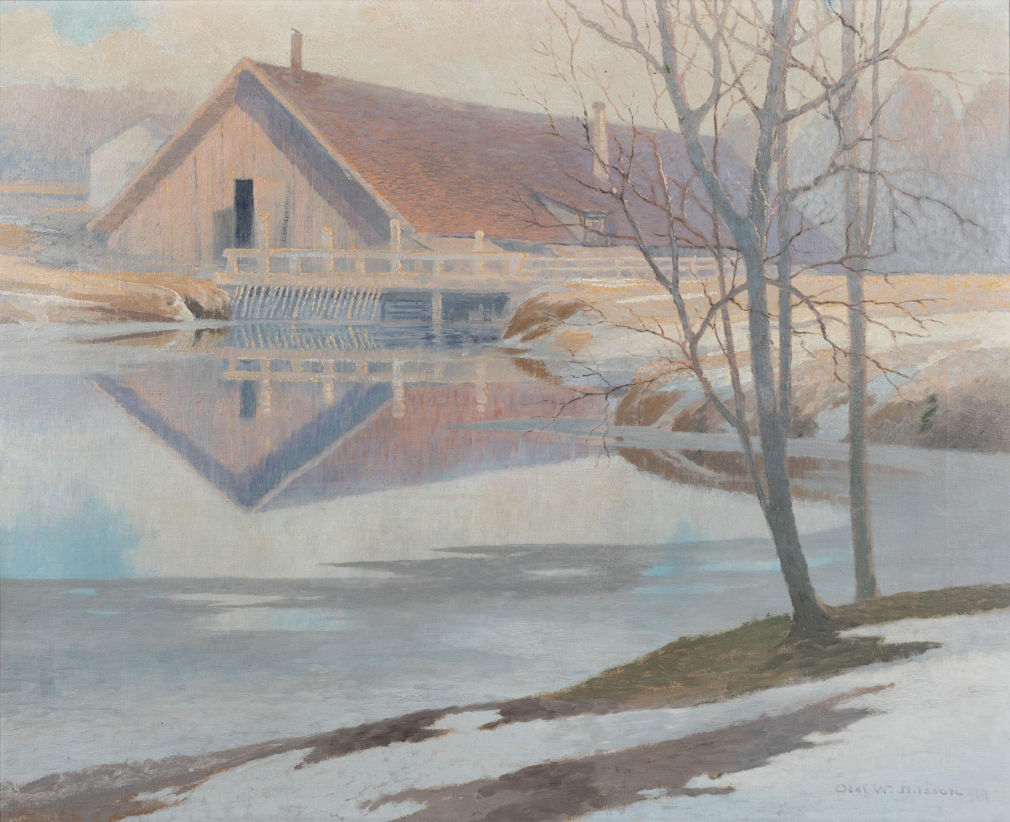 Olof Walfrid Nilsson, Winter, the mill pond.