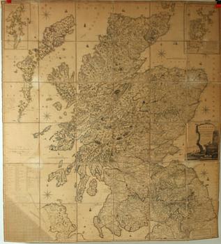 KARTA, "Scotland" Johan Amslie Land Surveyor. 1700-tal.