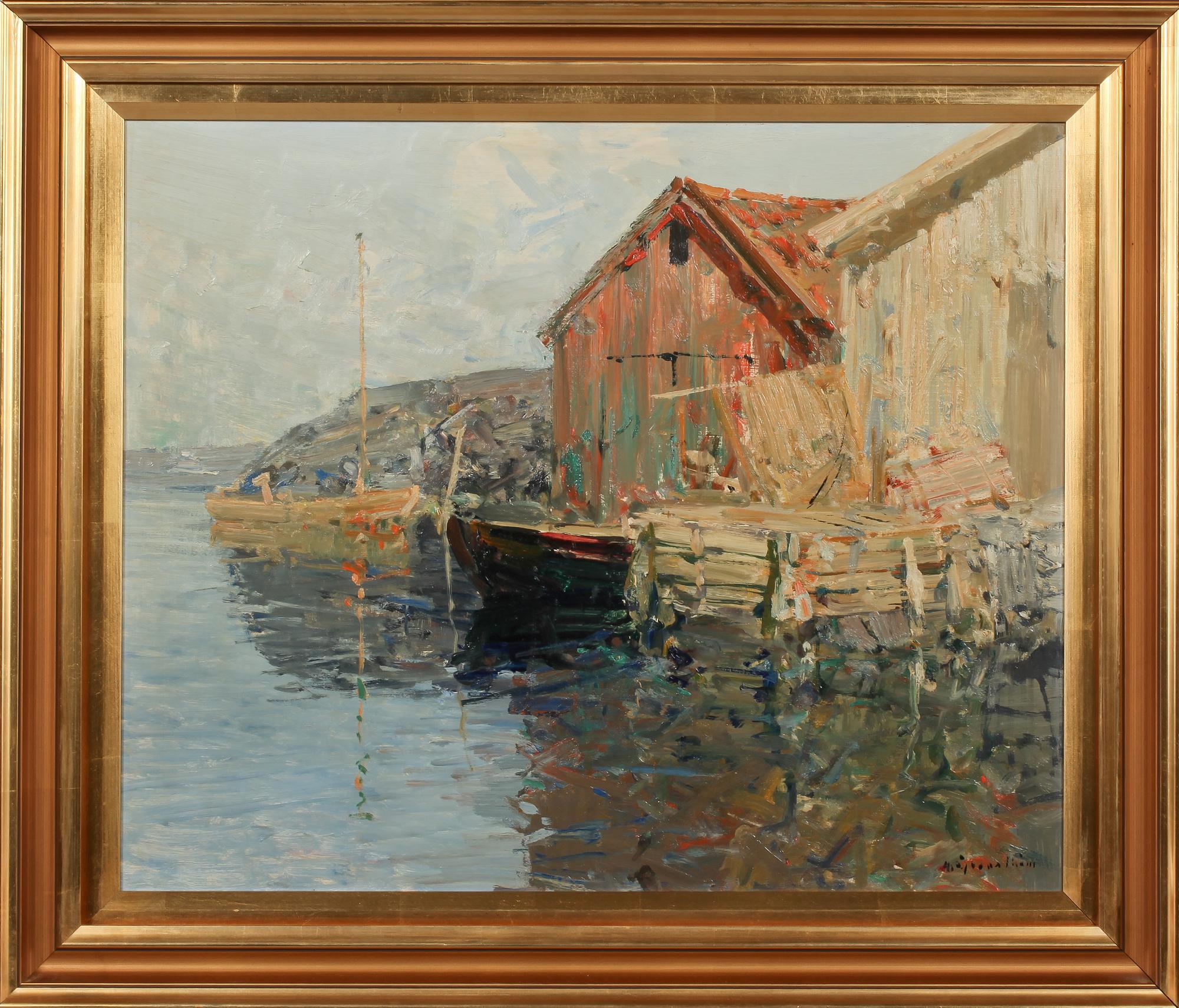 HUGO ÖFVERSTRÖM, olja, på pannå, signerad.
