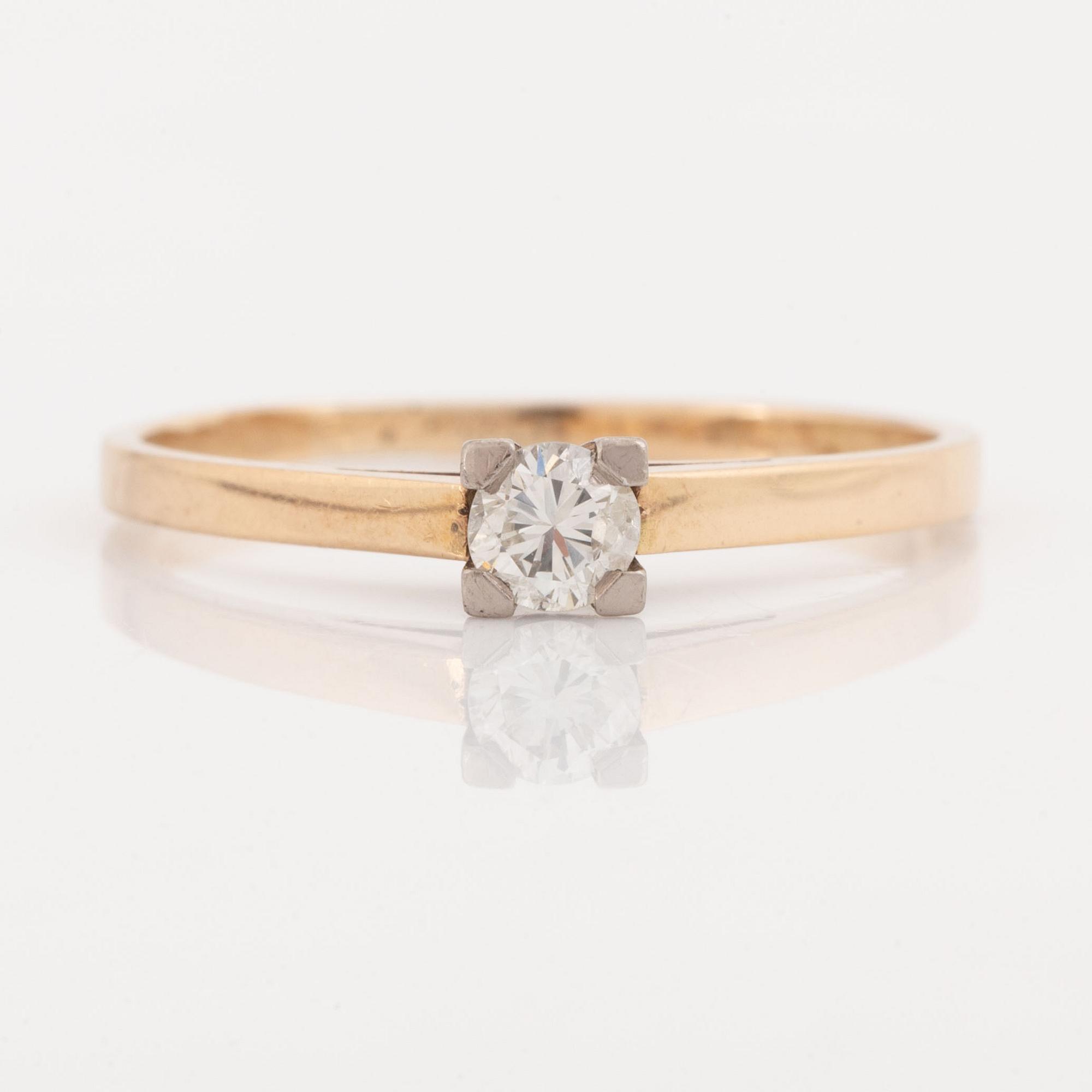Brilliant cut diamond ring.