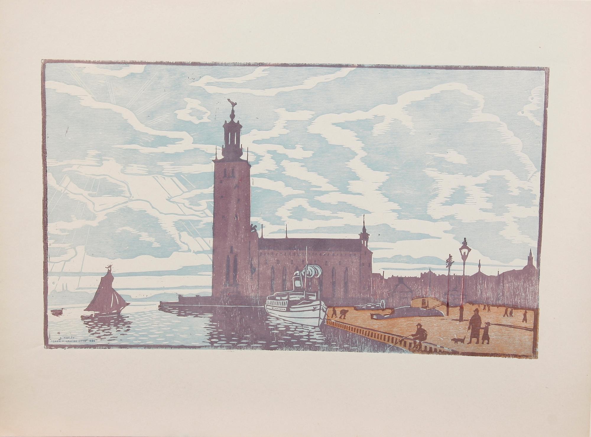 PARTI GRAFIK, ca 18 delar. Bla England 1800-tal.