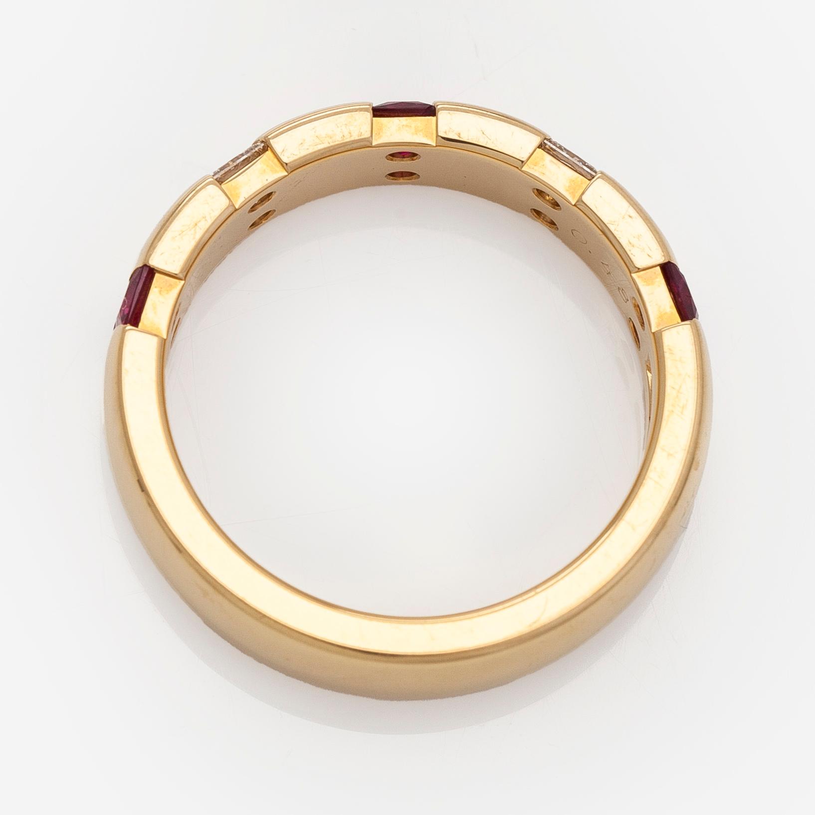 Engelbert, ring, gold with rubies and princess-cut diamonds.