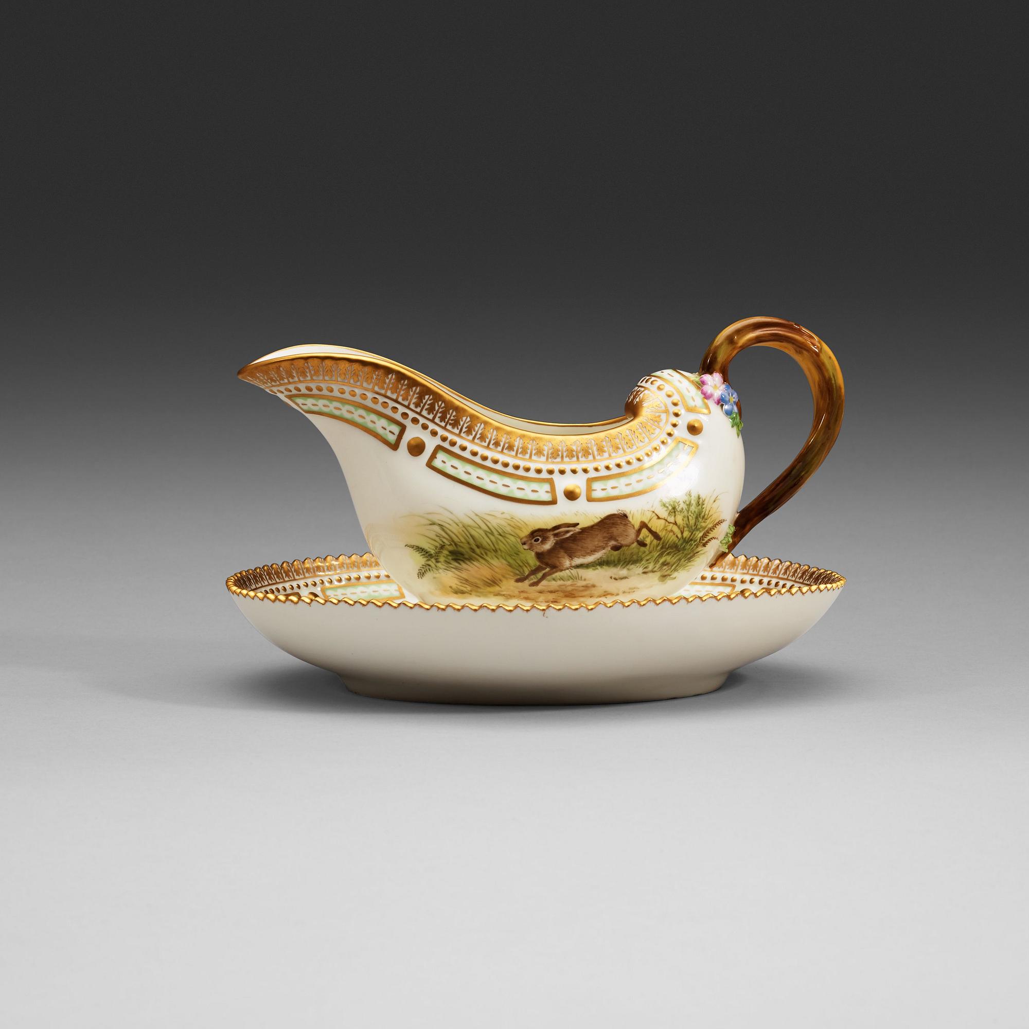 A Royal Copenhagen 'Fauna Danica' sauceboat, Denmark, 20th Century.