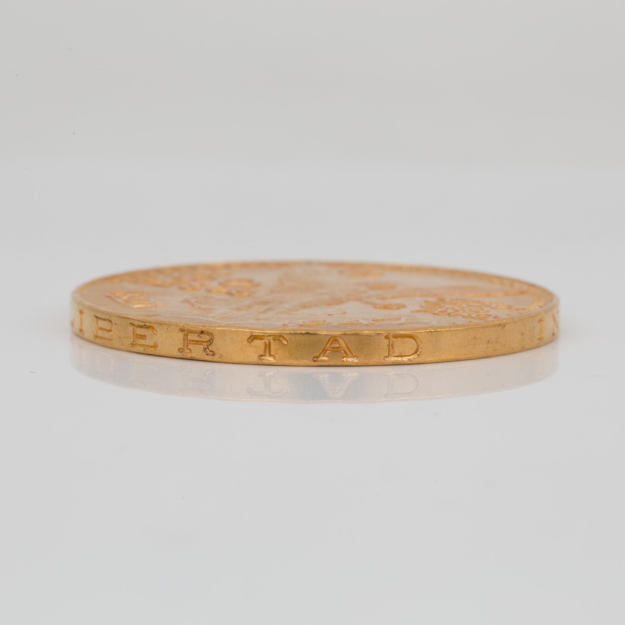 GULDMYNT, 50 Pesos Estados Unidos Mexicanos, Oro Puro. 21k, vikt ca 41 g.