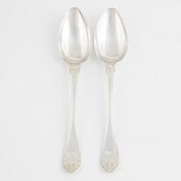 Spoons, 12 pcs, silver, Gustaf Theodor Folcker (1835-1877), Stockholm 1845-1846.