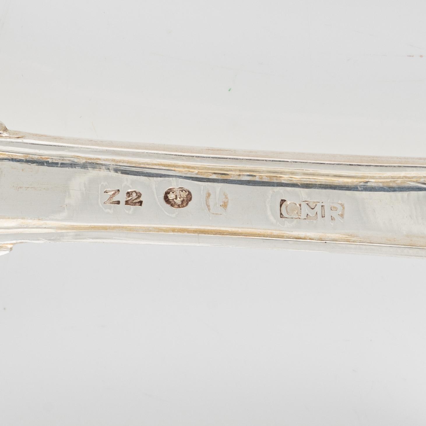 Twelve silver spoons, Carl Magnus Ryberg, Stockholm, 1806.