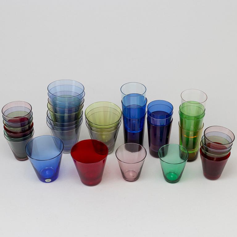 A set of 34 glass, "Mambo" and "Samba", Lennart Rosén, Reijmyre, 20th century.