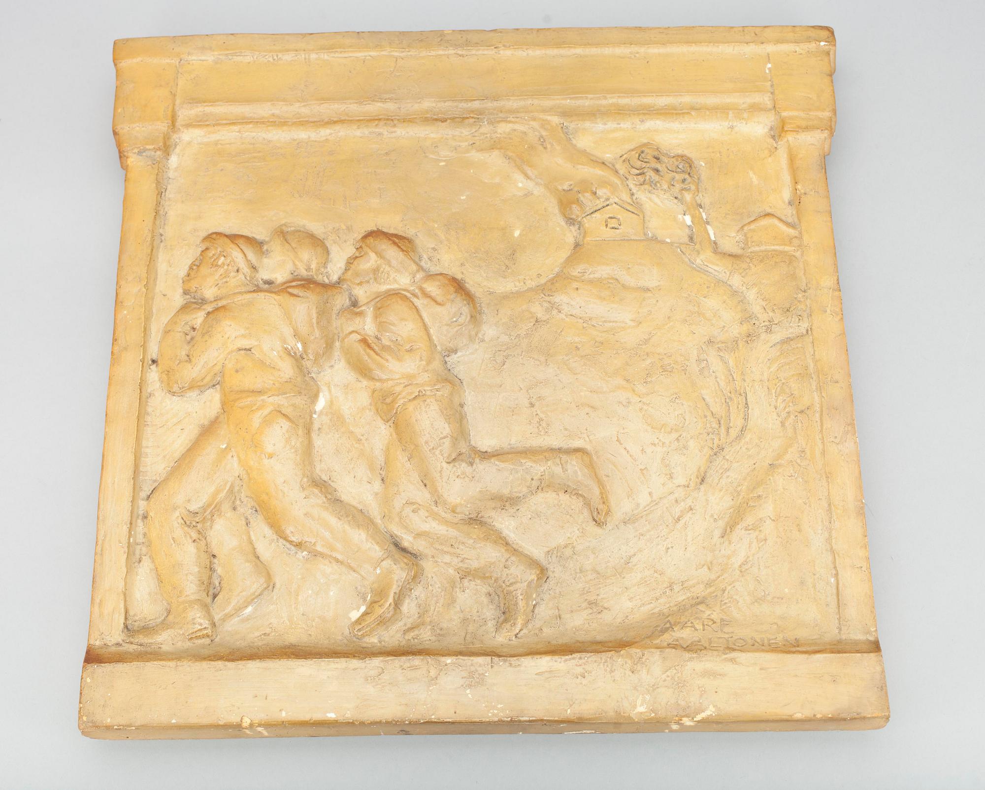 AARRE AALTONEN, relief, gips, sign. i godset Aare Aaltonen.