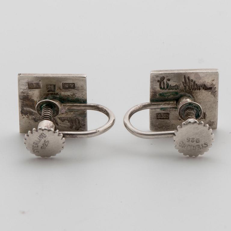 WIWEN NILSSON, a pair of silver ear rings, Lund 1960.