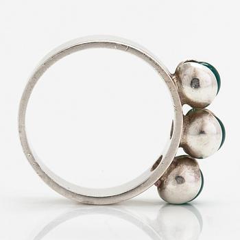 Elis Kauppi, A sterling silver and chalcedony ring. Kupittaan kulta, Turku.
