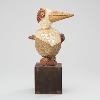 A Tyra Lundgren stoneware figure of a bird.
