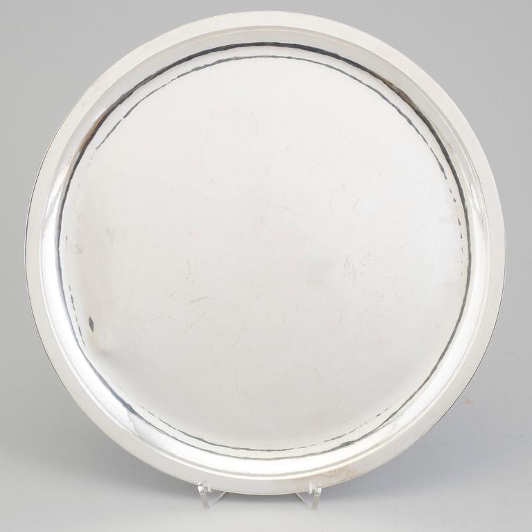 EVALD NIELSEN, a silver tray, Denmark 1938.