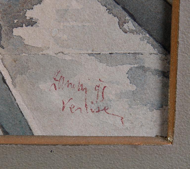 OKÄND KONSTNÄR, akvarell, 1800-tal. Bär sign.