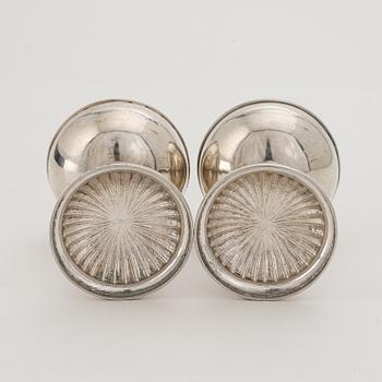 A pair of Swedish Empire Parcel-Gilt Silver Salt Cellars, mark of Gustaf Hoffstedt, Örebro 1825.