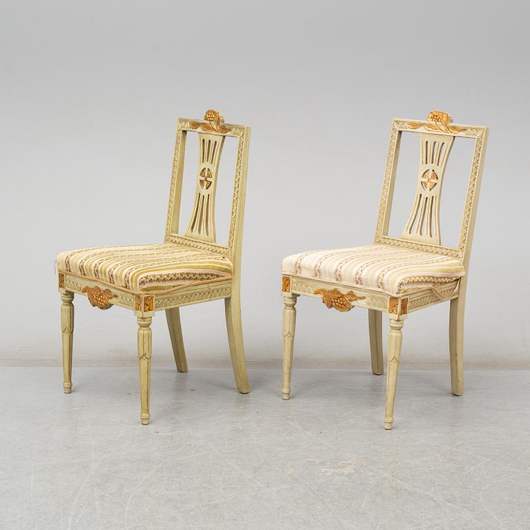 A set of six Swedish late 19th century chairs.