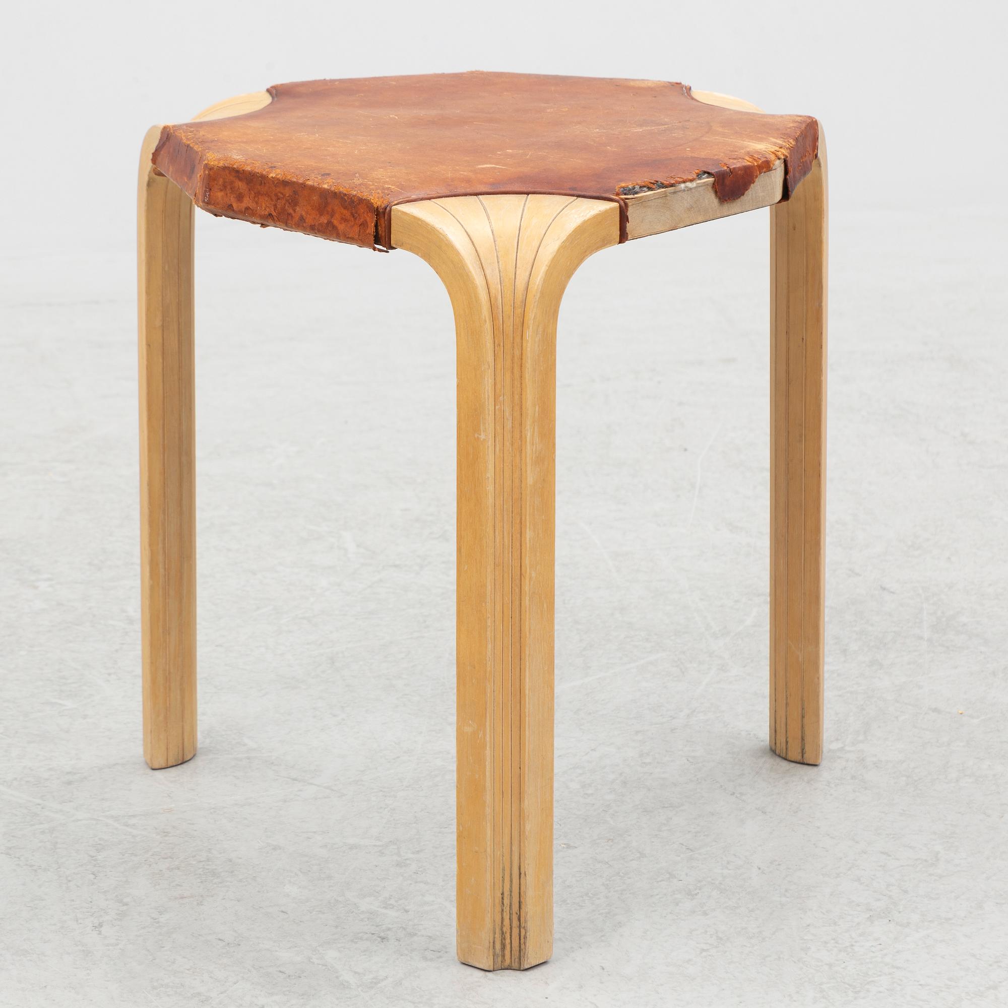 Alvar Aalto, a model X602 stool, Artek, 1960's.