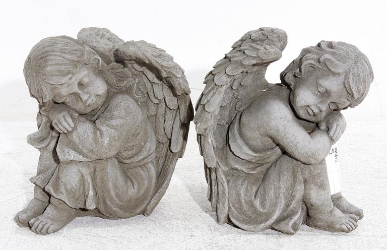 TRÄDGÅRDSFIGURER, ett par, betong, 2000-tal.