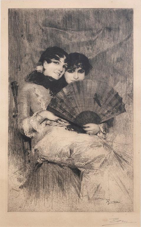 Anders Zorn, a signed etching.